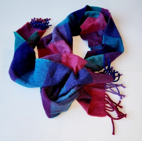 AVOCA The Mill Colorful Plaid Irish Wool Scarf - Picture 1 of 6